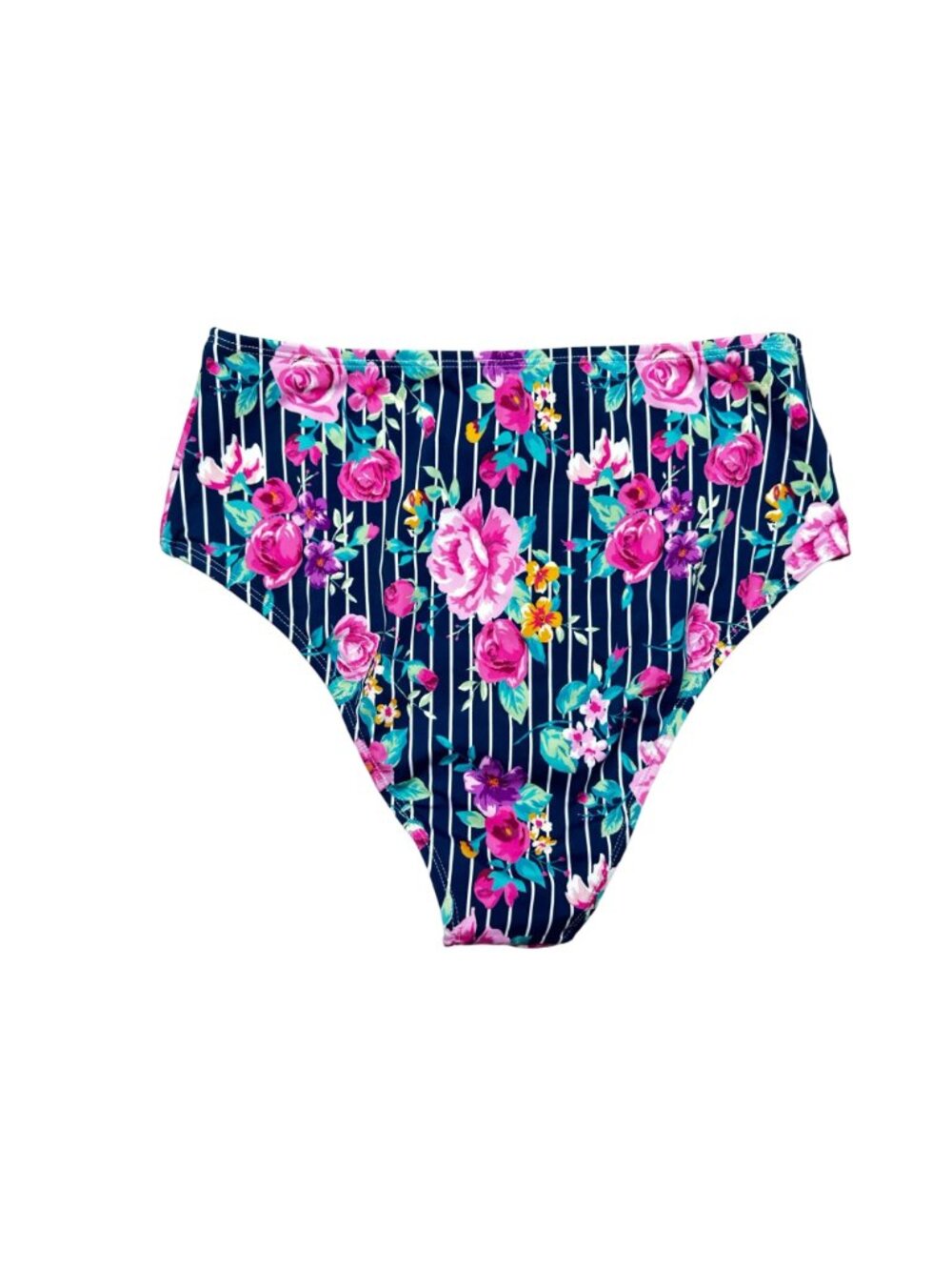Cupshe Bikini Set Womens Large Striped Floral Two-Piece Swimwear High Waist NEW - Picture 9 of 13